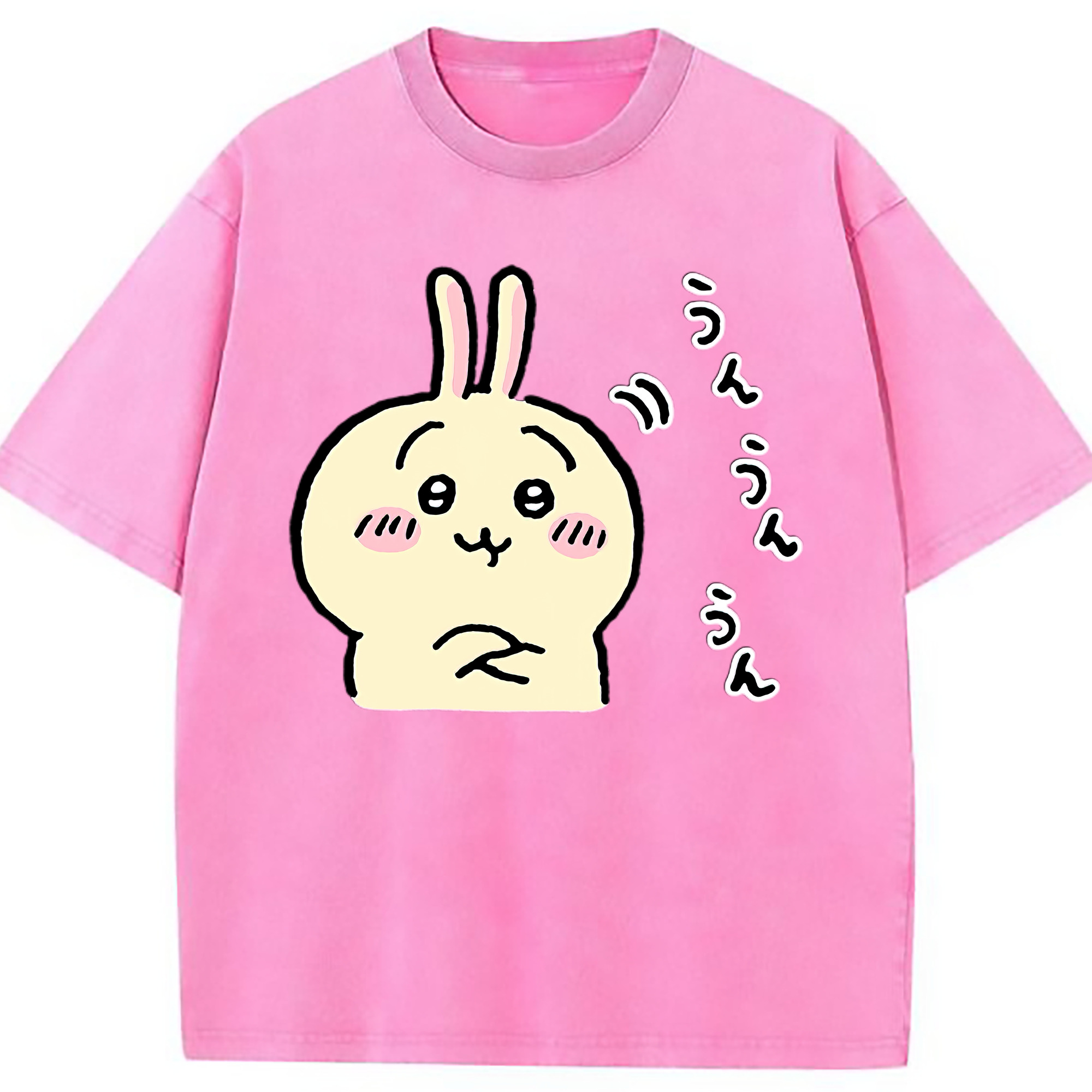 （画像用） ちいかわ うさぎ Chii-kawa usagi 綿100% ヴィンテージ風 半袖Tシャツ（フロントプリント）